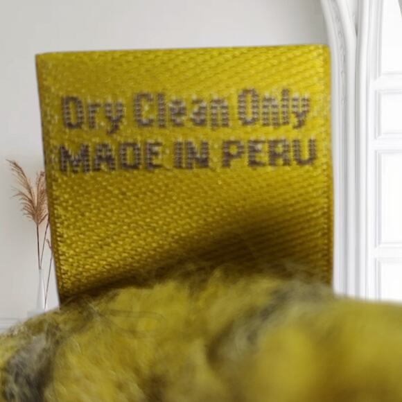 Baby Alpaca Infinity Scarf Yellow Gray Chunky Knit Soft Cozy Peruvian Made - Picture 7 of 7